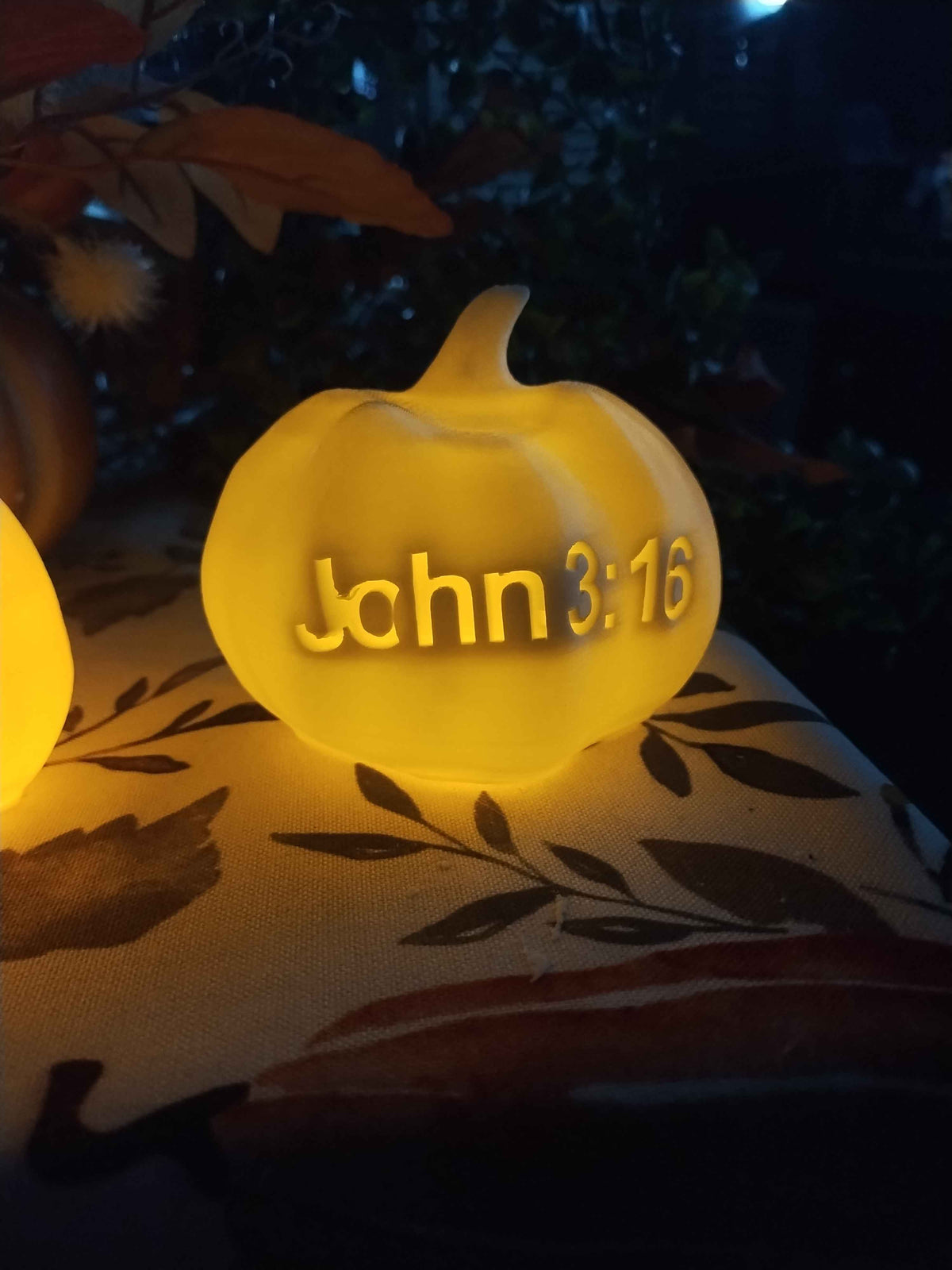 Gospel 3D Printed Glowing Pumpkin