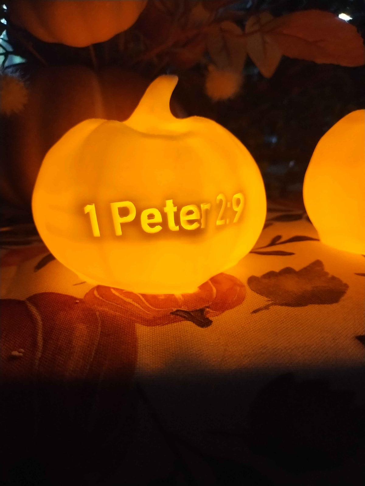 Gospel 3D Printed Glowing Pumpkin