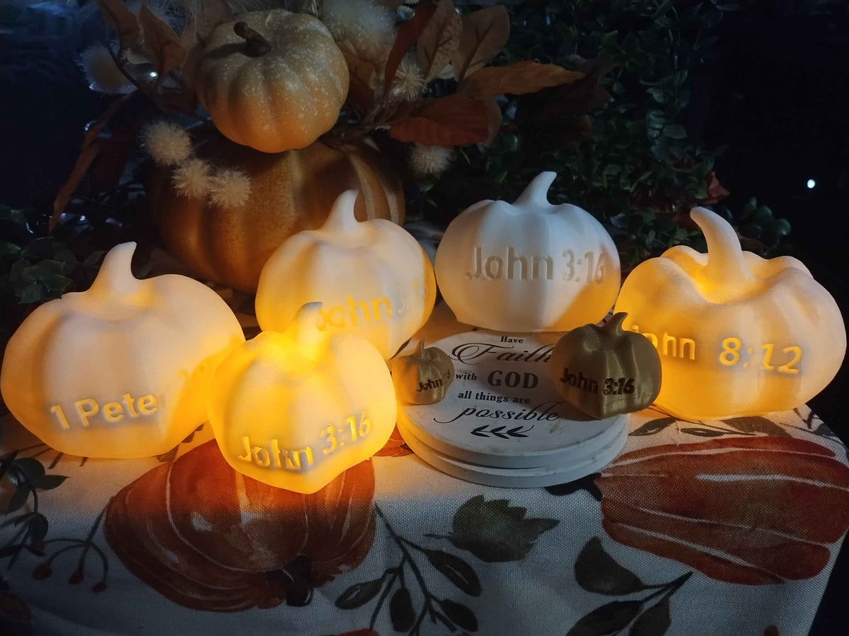 Gospel 3D Printed Glowing Pumpkin