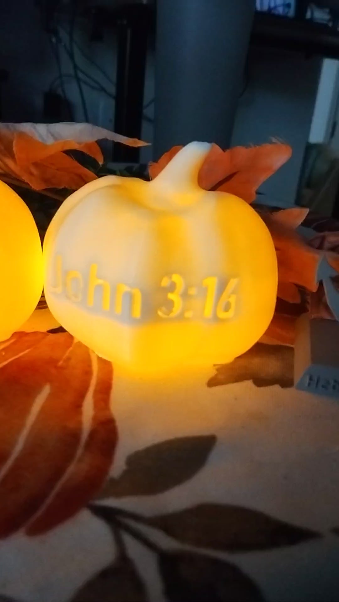 Gospel 3D Printed Glowing Pumpkin